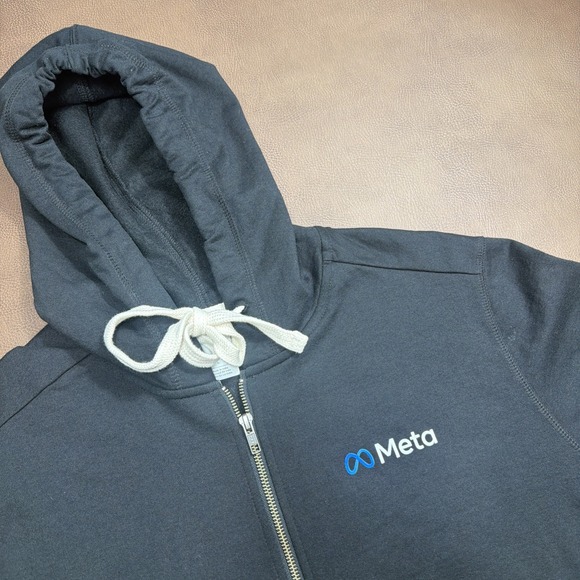 District Other - Meta Facebook Hoodie Sweatshirt Mens Large Black Full Zip Tech Modern Rare!!